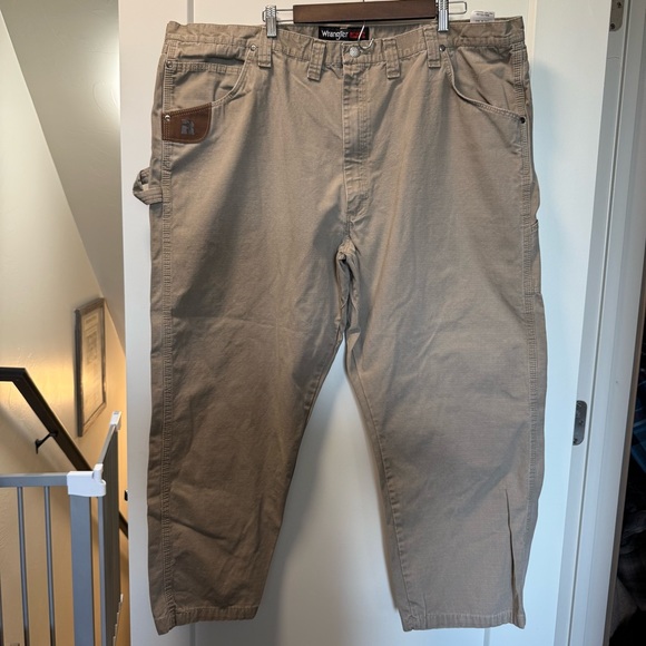 Wrangler Other - Wrangler Riggs Men's Dark Khaki 3W020 DK Cotton Ripstop Carpenter Jeans 46x30‎